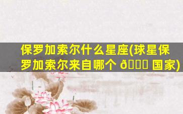 保罗加索尔什么星座(球星保罗加索尔来自哪个 🐋 国家)